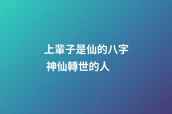 上輩子是仙的八字 神仙轉世的人